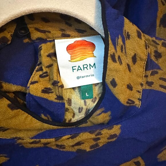 Farm Rio Spotted Banana Mock Neck Belted Maxi Dress - Picture 2 of 7